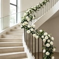 thumbnail image 6 of Hovilon 6ft Artificial Simulated Rose Vine - 21-Head Faux Rose Garland with Realistic Flowers, Flexible Green Floral Vine for Wedding Backdrop Wall, Arch, Mantel, and Home Party Decoration (White), 6 of 6
