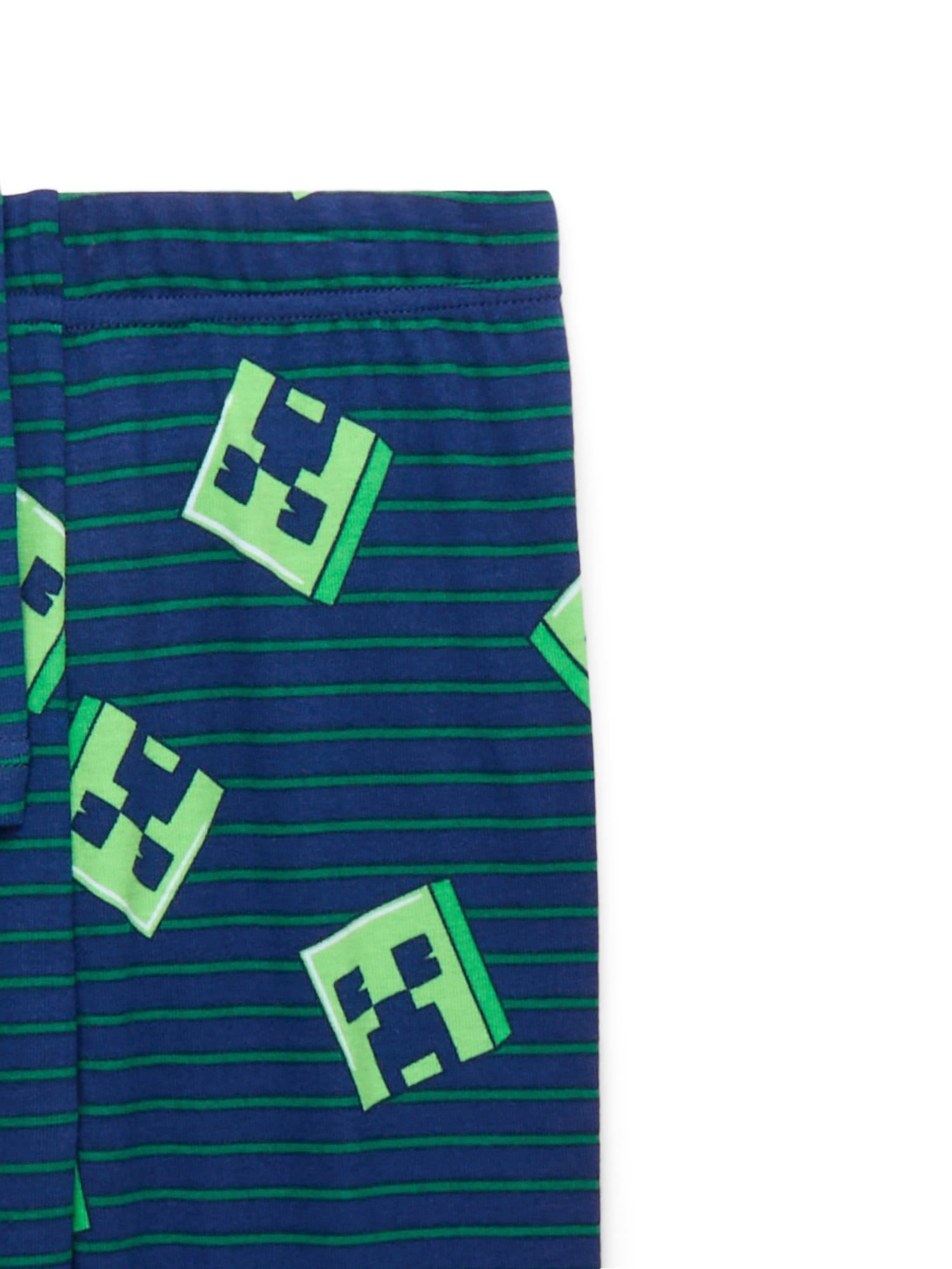 Minecraft Boys Short Sleeve Top and Pants, 2-Piece Pajama Set, Sizes 4-12