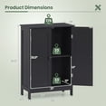 thumbnail image 3 of Gymax Bathroom Storage Cabinet Freestanding Wooden Floor Cabinet w/ Double Doors Black, 3 of 10
