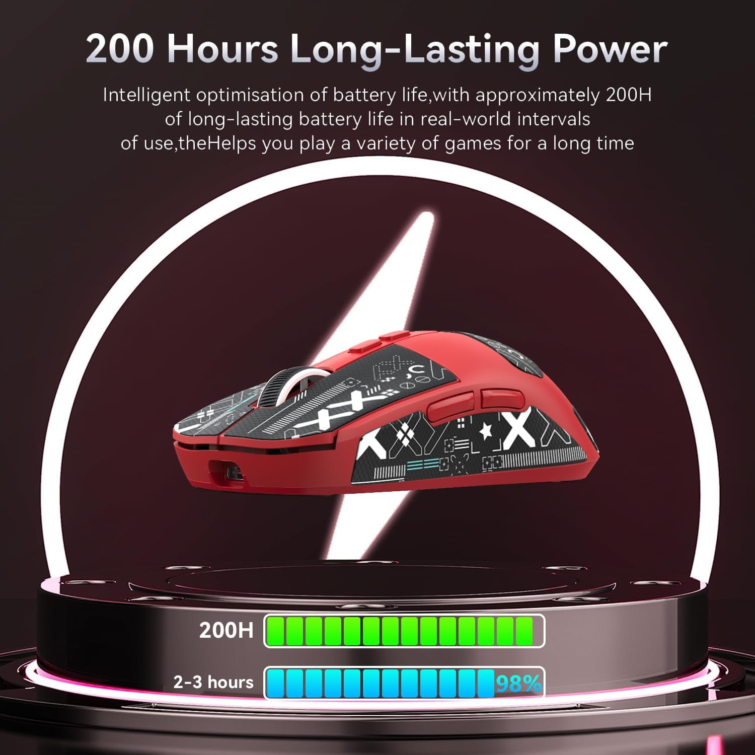 ATTACK SHARK X6 49g SUPERLIGHT Mouse with Magnetic Charging Dock, PixArt PAW3395 Gaming Sensor, BT/2.4G Wireless/Wired Gaming Mouse with Tape, 26000 DPI, X3 Upgrade Mice for Win11/Xbox/PS/Mac
