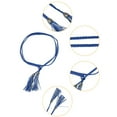 thumbnail image 2 of INSPIRE CHIC Womens Tassels Braided Waist Belt Woven Skinny Belts for Dress Brown & Royal Blue, 2 of 7