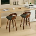 thumbnail image 4 of GOMYHOME-Set of 2 Swivel Bar Stools with Low Back & Cushioned Seat, 25" Counter Height, Black, 4 of 8