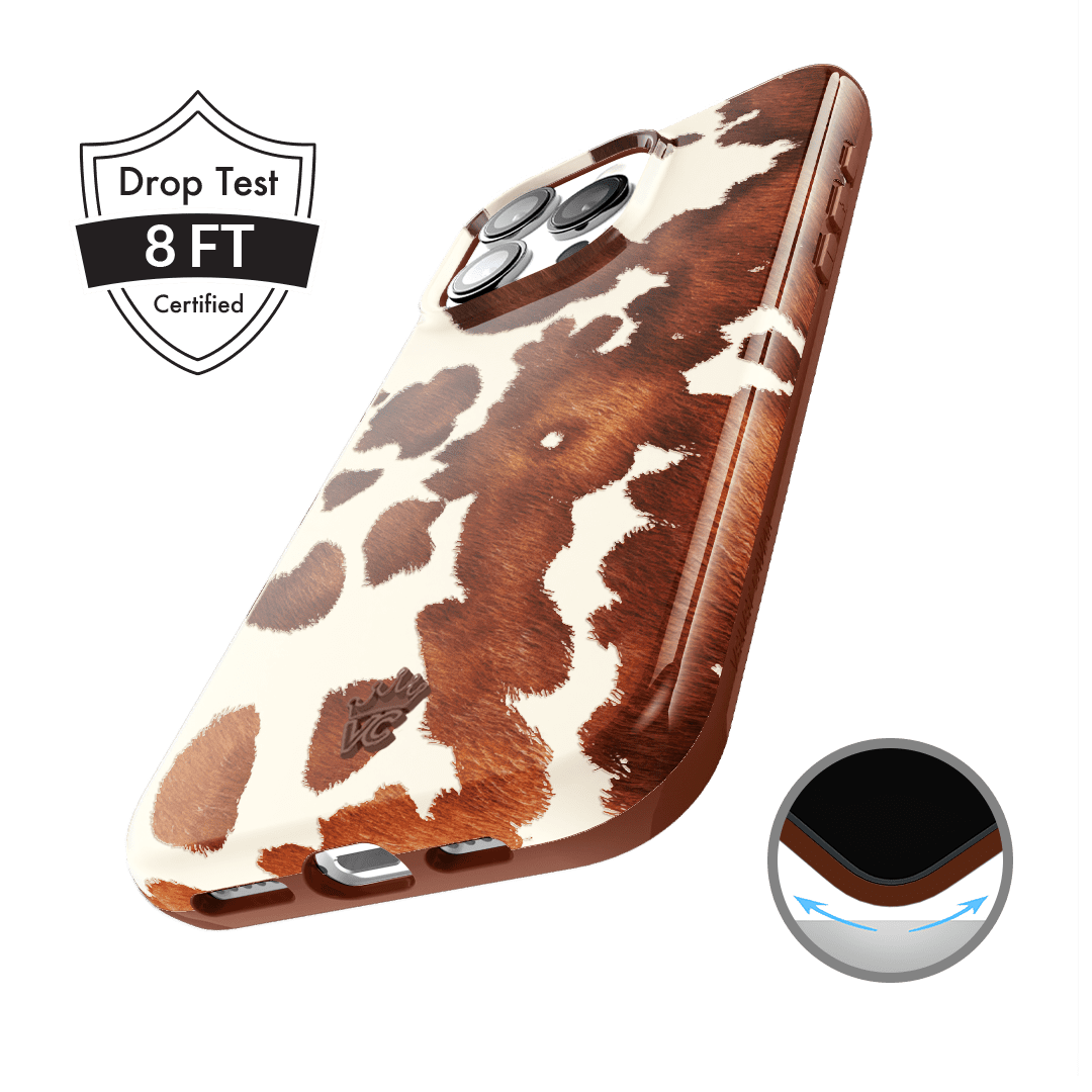 VELVET CAVIAR for iPhone 16 Pro Case Cow Print - Compatible with MagSafe - Cute Protective Black Case for Women - Cocoa Cow