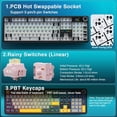 thumbnail image 2 of Restored AULA F108 PRO - Wireless Mechanical Keyboard with Screen&Knob,Hot Swappable Gaming Keyboard with 8000mAh Battery,Pre-lubed Switches,RGB Backlit,PBT Keycaps Creamy Sounding Computer Keyboards (Refurbished), 2 of 9