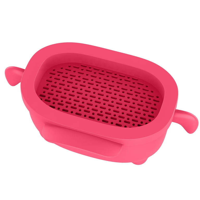 NICO SEE WONDER 400ML/13.5OZ Bacon Grease Container with Strainer, Silicone  Freeze Oil Collector Bin. ( Rose Red) 