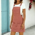 thumbnail image 6 of Fewfanhot Womens Dresses Summer Overalls Dress Casual Adjustable Straps Pinafore Dress Short Skirt with Pockets, 6 of 9