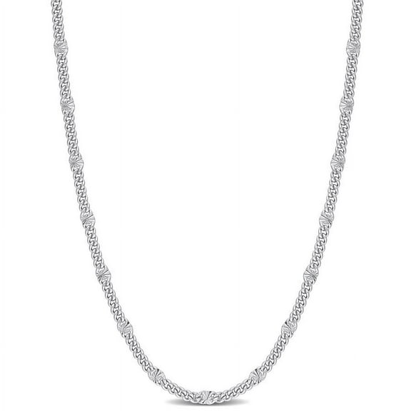 AMOUR Double Curb Link Chain Necklace In Sterling Silver, 24 In