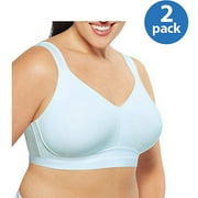 Just My Size - Full Figure Active Stretch Cotton Wire-Free Bra Style 1220, 2-Pack