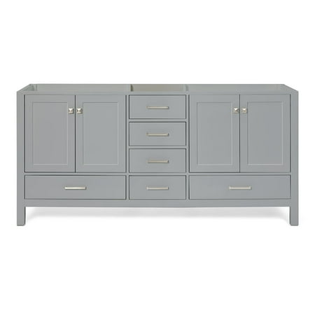 Ariel A073d-Bc Cambridge 72" Double Free Standing Vanity Cabinet Only - Grey