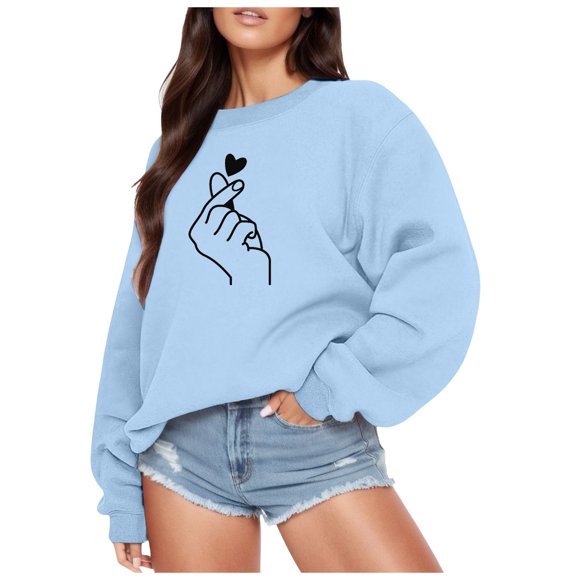 HNMKIU Chandails pour Femmes Décontractés Haut à Manches Imprimé pour Femmes Long Chandail à Enfiler Graphique Blouse pour Femmes