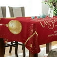 thumbnail image 3 of SKYSONIC Christmas Balls Tablecloth Waterproof Washable Polyester Square Table Cover Durable Tablecloth for Kitchen Dining Table Party Decor (54 X 54 Inch), 3 of 7