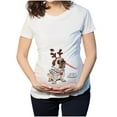 thumbnail image 2 of Tejiojio Christmas Matching Christmas T-shirt Elk Snowman Cartoon Print Maternity Clothing Short Sleeve Top Pregnancy T-shirt, 2 of 6