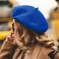 thumbnail image 6 of Wool Blend Women Beret Hat French Beret Cap Winter Fashion Solid Color Hat for Women Girls Lady, 6 of 7