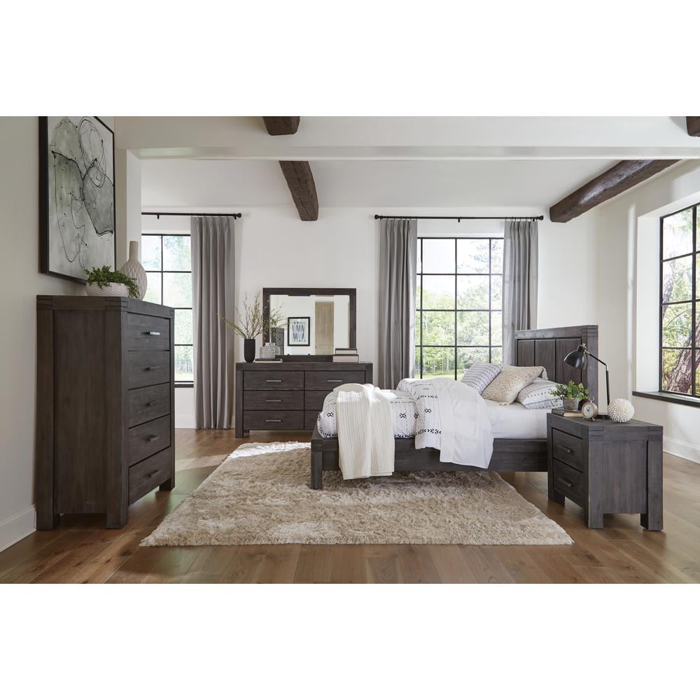 meadow dresser in weathered grey Floren Contemporary Weathered Gray Wood 6-Drawer Dresser with Mirror Roundhill Furniture