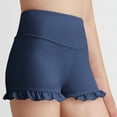 thumbnail image 4 of Girls' Athletic Biker Shorts with Pockets on Clearance Girls Athletic Ruffle Shorts High Waisted Yoga Dance Shorts Comfy Workout Gymnastics Short Pants New Navy 12 Years, 4 of 9