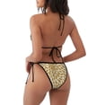 thumbnail image 4 of Yiaed Gold Drops Print Women's Two Piece Bikini Swimsuit Sexy Triangle Top Bathing Suits String Cheeky Bikini Sets -X-Large, 4 of 6