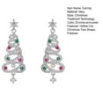 thumbnail image 7 of Huepoe 1 Pair Women Earrings Christmas Tree Shape Cubic Zirconia Decor Hollow Out Hanging Earrings New Year Party Dangling Earrings Ear Jewelry, 7 of 7