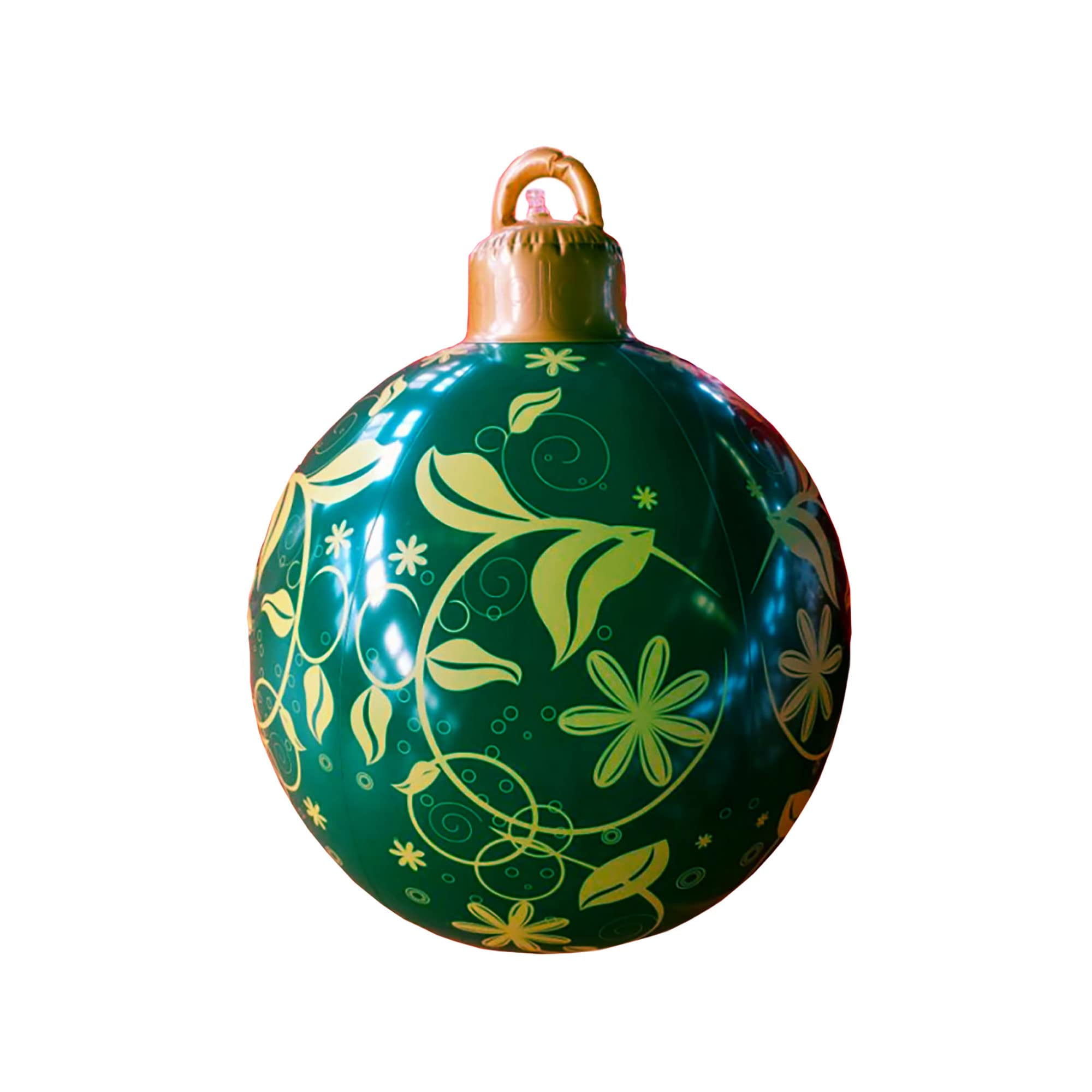 Boule Gonflable De Noël Géante 60 Cm - Décoration Pour Sapin Intérieur/extérieur - PVC Vert - Ornement De Jardin Et Fête