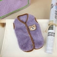 thumbnail image 1 of Ropa de peluche para perros, otoño e invierno, linda ropa de moda para mascotas, ropa para perros Bomei, chaleco cálido de terciopelo con forma de oso solar, 1 of 6