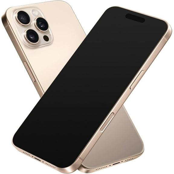 Fake Phone Dummy Prop Phone, Black Screen Decoy Phone Pear Phone Non-Working Phone 16 Pro for Kid Play, Display Phone Look Like Real Phone pro max16 (16ProMax,Desert Titanium,Black Screen)