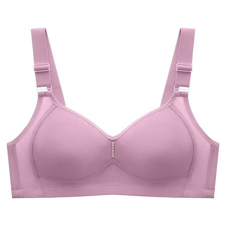 

Qiaocaity Women Bras High Support Underwear Women s Large Sized Seamless Comfortable Breathable Underwear Daily Bra Purple 40