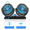 thumbnail image 4 of YUVA Dual Head Car Fan, 2 Speeds, 360° Rotation, Foldable, Black, Cools Front/Rear Seats, for Cars/Offices, No AC Needed, 4 of 7