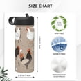 thumbnail image 4 of Honeii Chicken Print 18 oz Insulated Water Bottle with Straw Lid, Stainless Steel Sports Water Bottles, Double Walled Vacuum, Leak Proof, 4 of 8