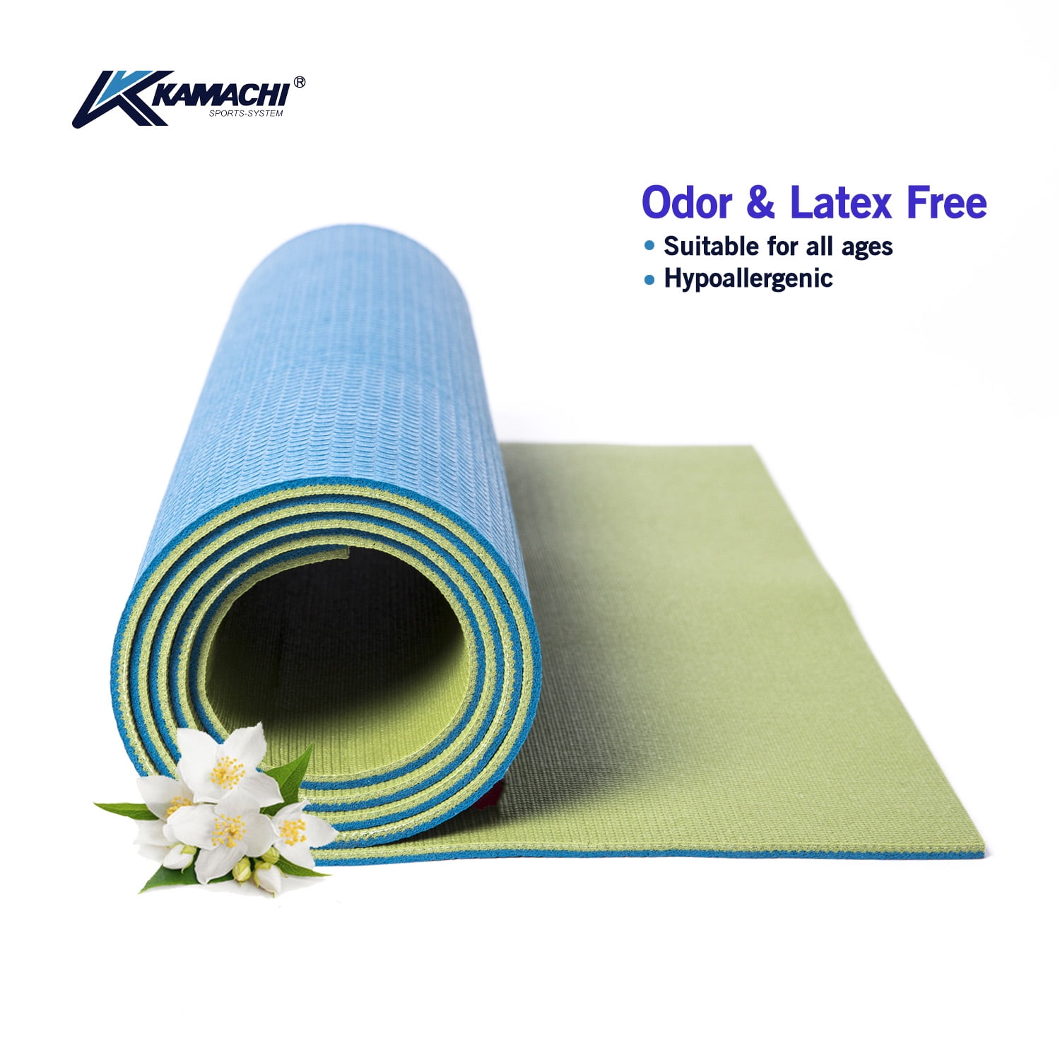 Green Natural Rubber Yoga Mat Outdoor//Indoor Mat Comfortable Non-Slip with Case
