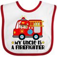 thumbnail image 3 of Inktastic Fireman Uncle is a Firefighter Boys or Girls Baby Bib, 3 of 4