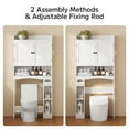 thumbnail image 5 of Over the Toilet Storage Cabinet, Asofer 71"H Bathroom Storage Organizer above Toilet with Adjustable Shelf and Door for Laundry, White, 5 of 9
