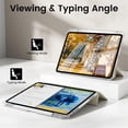 thumbnail image 6 of Clear Back Trifold Stand Cover for iPad Air 11" M2/M3/M4 & Air 4/5 10.9", Slim Smart Case with Apple Pencil Slot Auto Sleep Wake, Cleam White, 6 of 11