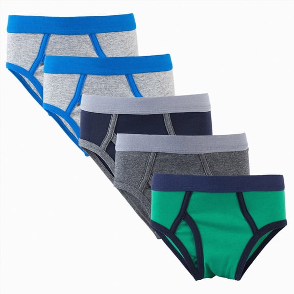 Splozh Kid Boys Underwear for 2-12 Years Soft Cotton Dinosaur Truck 5Pcs Cute Breathable Briefs Training Underwear for Boys Green,2-3 Years