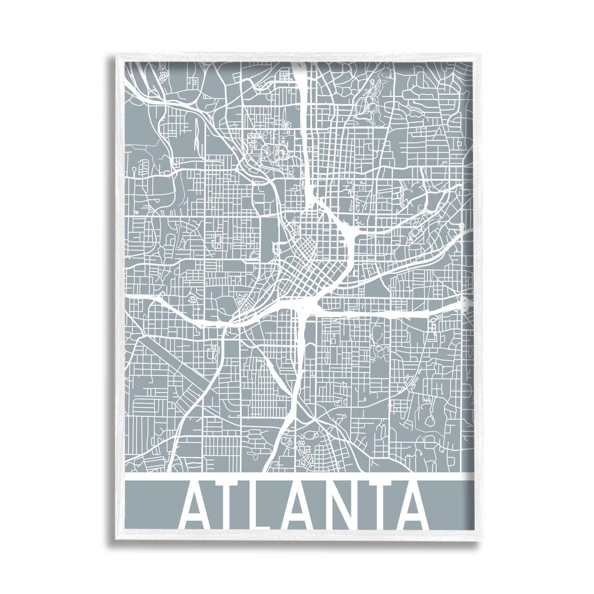 Stupell Industries Atlanta Georgia City Street Grid Geometric Transportation Lines, 16 x 20, Design by Daphne Polselli