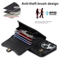 thumbnail image 3 of For iPhone 14 Pro Max RFID Blocking Protective Purse Wallet Case Magnetic Organ Style Flip Cover Multi-Card Slots Pocket With Detachable Shoulder Strap And Wrist Strap,White,For iPhone 14 Pro Max, 3 of 8