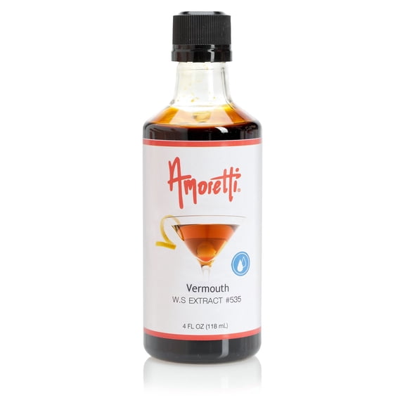 Amoretti - Vermouth Extract Water Soluble 4 oz - Highly Concentrated & Perfect For Pastry, Savory, Brewing, and more, Preservative Free, Vegan, Kosher Pareve, Keto Friendly