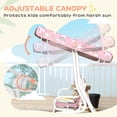 thumbnail image 4 of Qaba Kids Porch Swing with 2-Seater, Safety Belts, Adjustable Canopy, Pink, 4 of 10