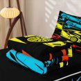 thumbnail image 5 of Erosebridal Neon Race Car Print Zipper Queen Comforter Set with Fitted Sheet and 2 Pillowcases,Lightning Sport Vehicle Zipper Bedding Set For Boys,Black Reversible,4-Piece, 5 of 7