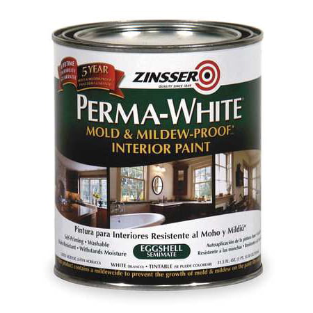 ZINSSER & CO Zinsser Perma-White Qt. White Mold & Mildew Proof Eggshell Interior Paint (Best Mildew Resistant Paint)