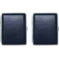 thumbnail image 2 of Set of 2 Metal-Plated 100s Leather Cigarette Case & Stash Box (Buffalo Navy), 2 of 5