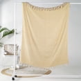 thumbnail image 4 of The Art Box Throw Blankets, 50 x 60 inche Marigold Yellow, Bohemian Boho Knitted Throw Blanket for Couch Sofa Chair Bed Soft Cotton Warm Cozy Throws Blankets with Tassels Fringe, 4 of 6
