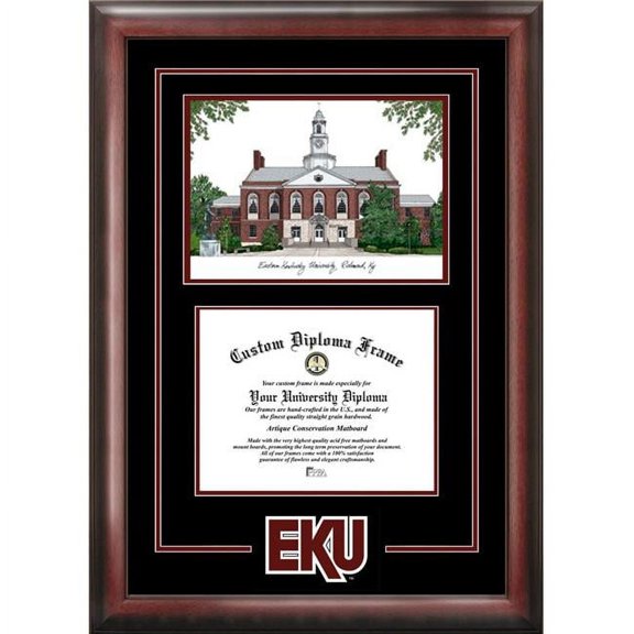 Campus Images KY999SG-1512 12 x 15 in. Eastern Kentucky University Spirit Graduate Diploma Satin Mahogany Frame