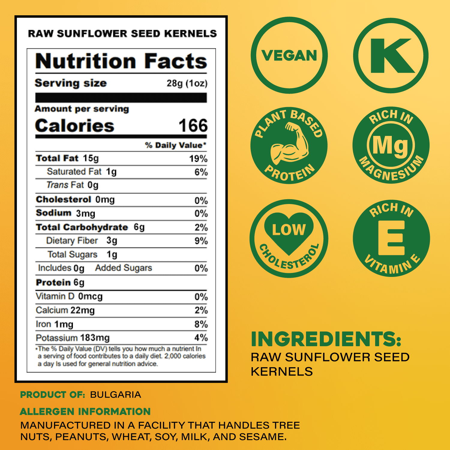 Raw Sunflower Seed Kernels – 5 Pound Bag by Sunbest Natural – Unsalted, Nutrient-Dense, Vegan – Ideal for Snacking, Baking & Recipes