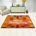 thumbnail image 2 of SKYSONIC 72x48in Happy Thanksgiving Autumn Area Rug, Maple Leaf Fall Non-Slip Floor Carpet for Indoor Living Dining Room and Bedroom Area, 2 of 7