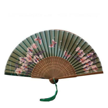 

SterneMond Hand-held Folding Fan Silk Fabric Folding Fan Pink Japanese-style Hand Fan Female Hollow Bamboo Fan With Tassel For Wall Decoration Gift Dancing Role-playing Props