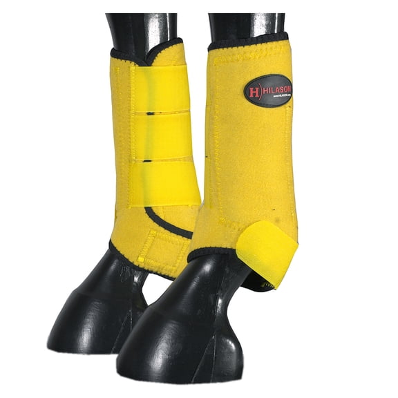 HILASON Horse Front Leg Neoprene Shock Absorbing Sport Boot Yellow/Black Small