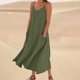 thumbnail image 2 of Vestido informal holgado liso con colgante para mujer - Poliéster spandex, estilo elegante, S-XXXL, 2 of 4