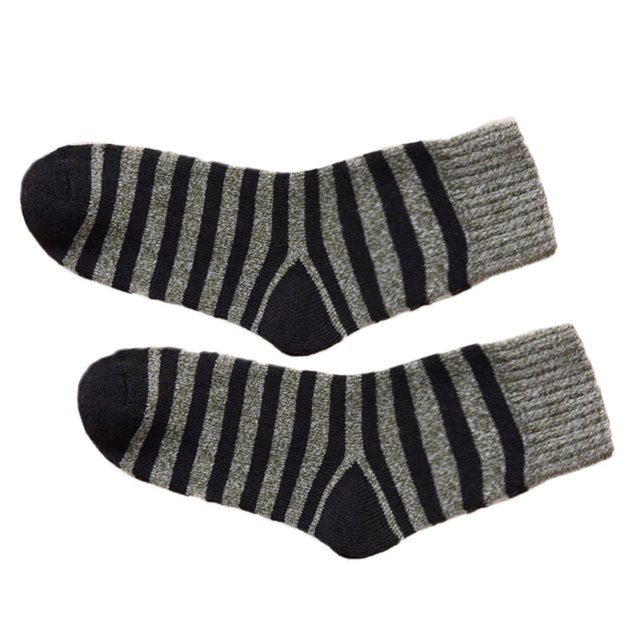 Calcetines de invierno Minnieouse 5 pares para hombre media pantorrilla Rayas verde militar