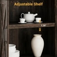 thumbnail image 4 of EDTara Classic MDF Bookcase with 2 Doors - 24.41'' & 31.5'' in Width Vintage Storage Cabinet, Rustic Grey Bookshelf for Living Room, Library & Office Display, 4 of 9