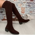thumbnail image 2 of Gyexs Over The Knee Boots for Women Platform Thigh High Pull on Booties Heel Round Toe Long Boots Fall Winter Shoes #02 Coffee & Size 7, 2 of 9