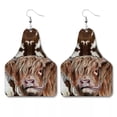 thumbnail image 2 of Retro West Cowboy Genuine Leather Earrings Cartoon Animal Pattern Custom Jewelry, 2 of 6